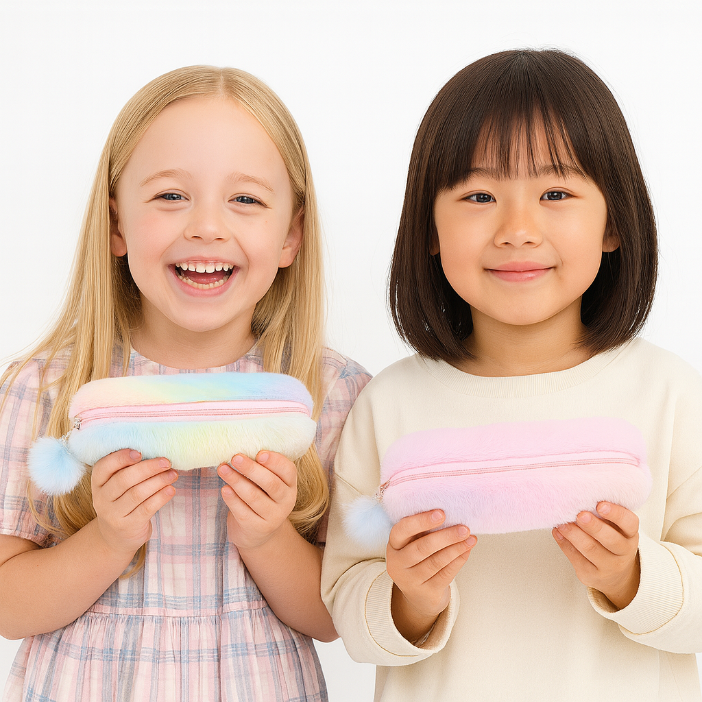Trousse à porte clés & doudou repères en Peluche Kawaii – Grande Capacité & Ultra Douce - Bijou Mon Amour