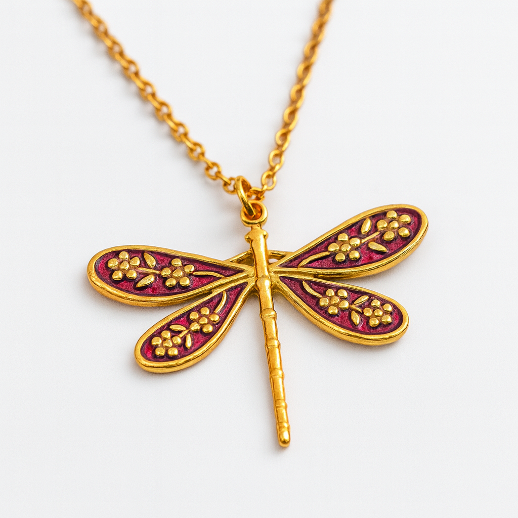 Collier libellule Coloré en Acier Inoxydable & Émail - Bijou Mon Amour