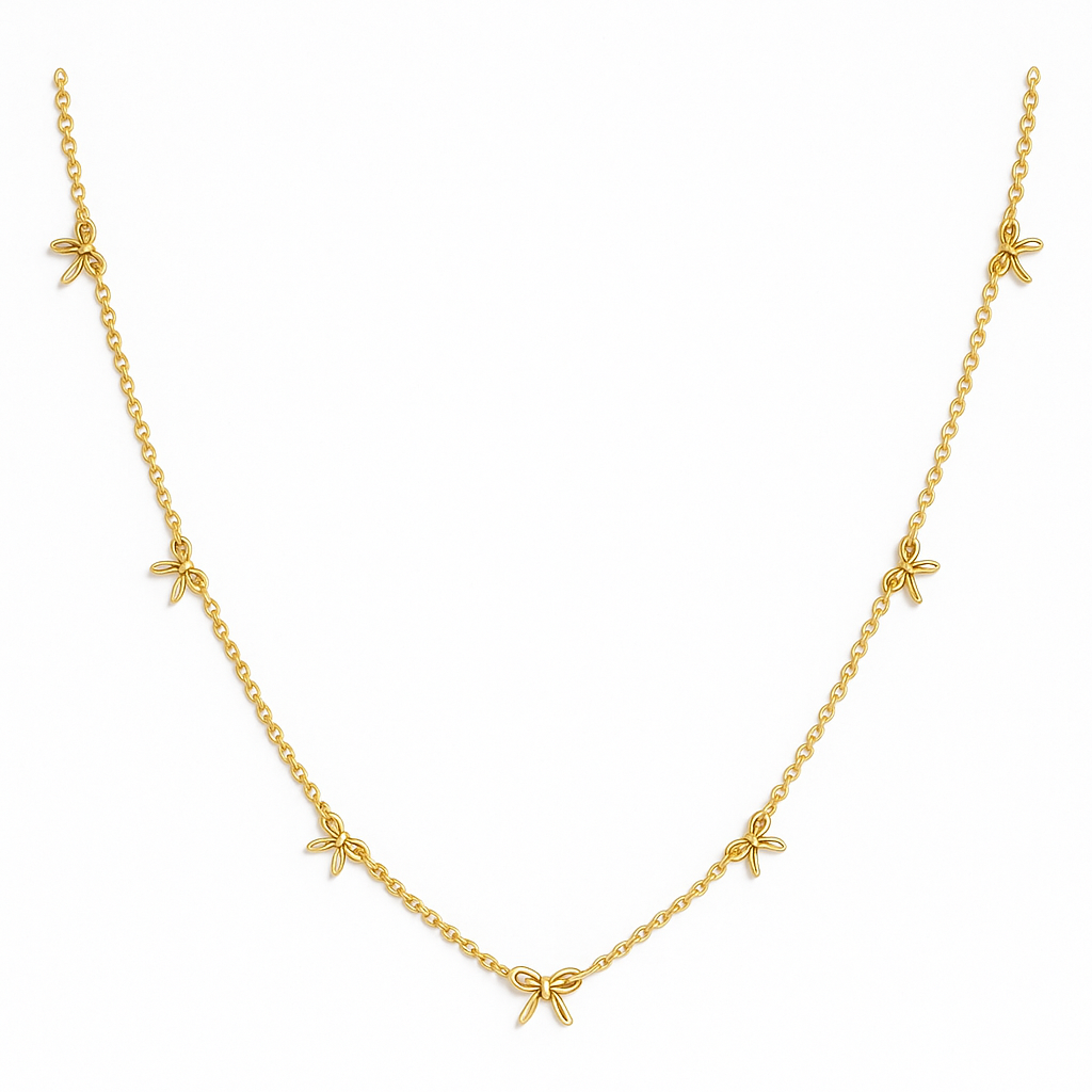Collier Choker Nœud Papillon Acier Inoxydable à Maillons Fins - Bijou Mon Amour