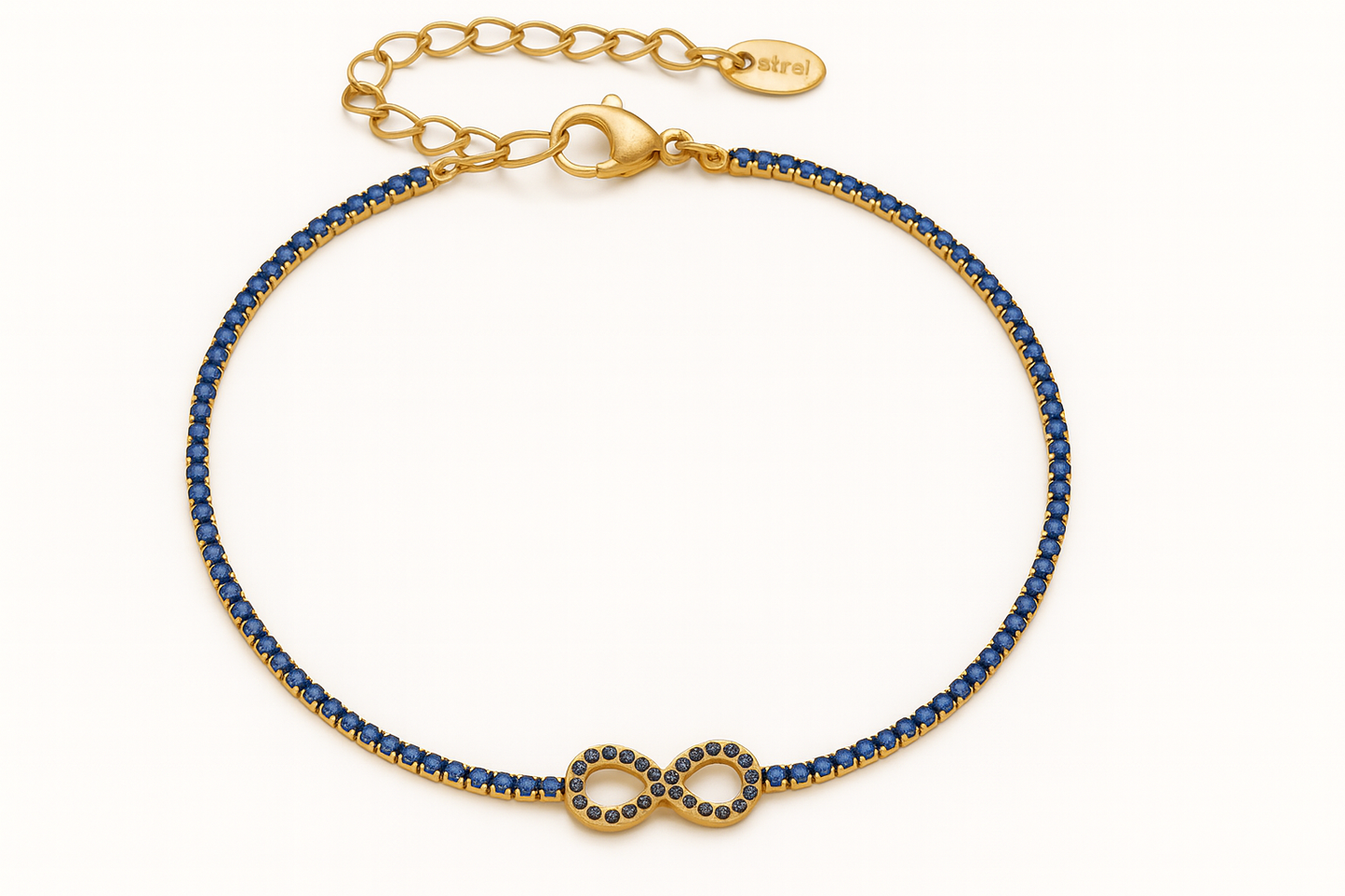 Set infini en acier inoxydable plaqué or PVD avec Zirconium Colorés – Collier, Bracelet & Boucles d’Oreilles - Bijou Mon Amour