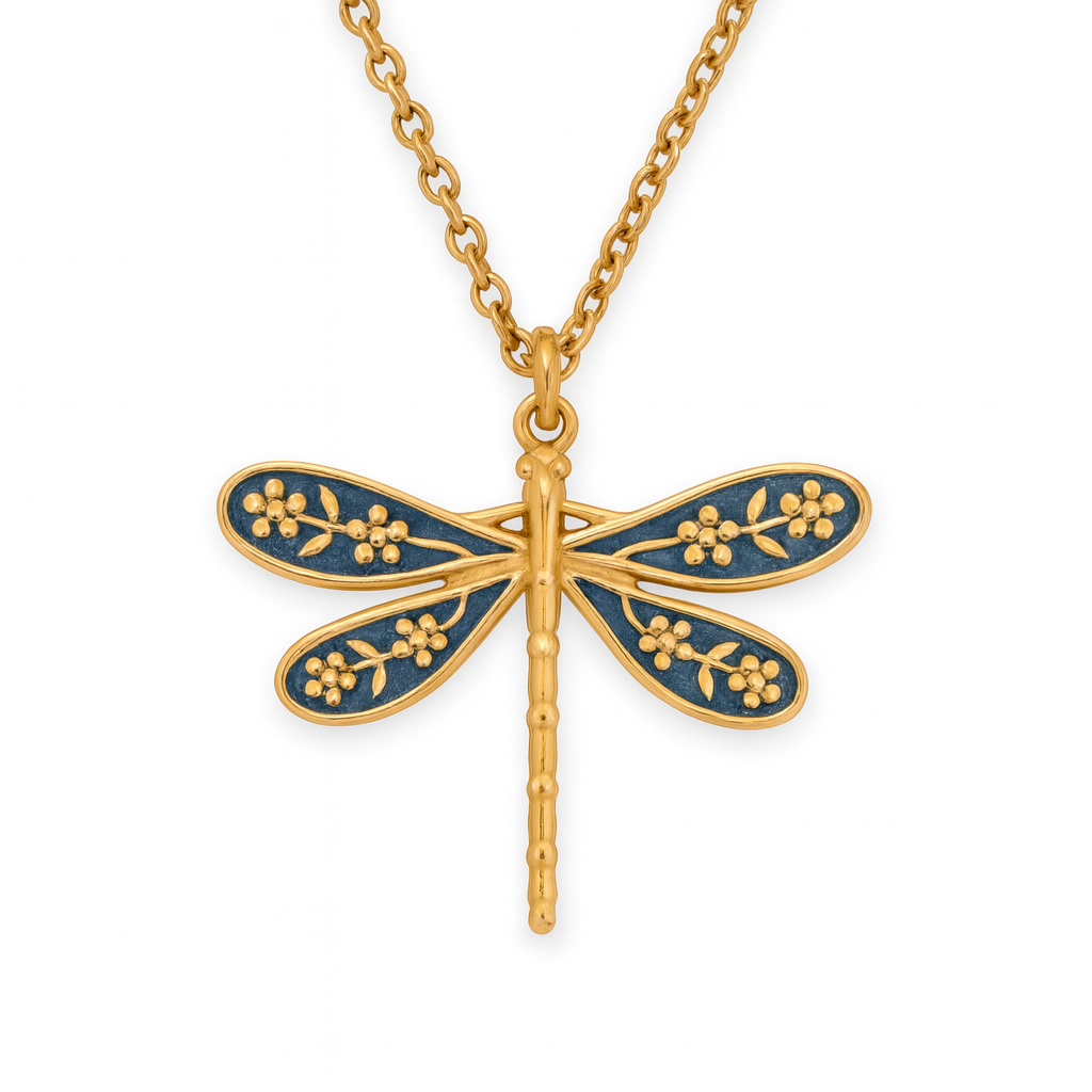 Collier libellule Coloré en Acier Inoxydable & Émail - Bijou Mon Amour