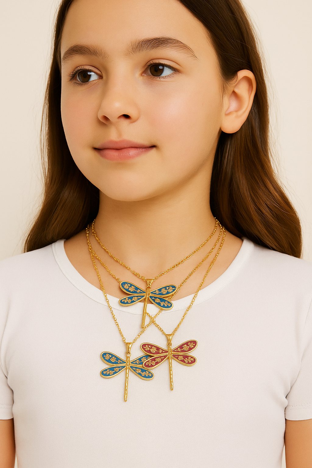 Collier libellule Coloré en Acier Inoxydable & Émail - Bijou Mon Amour