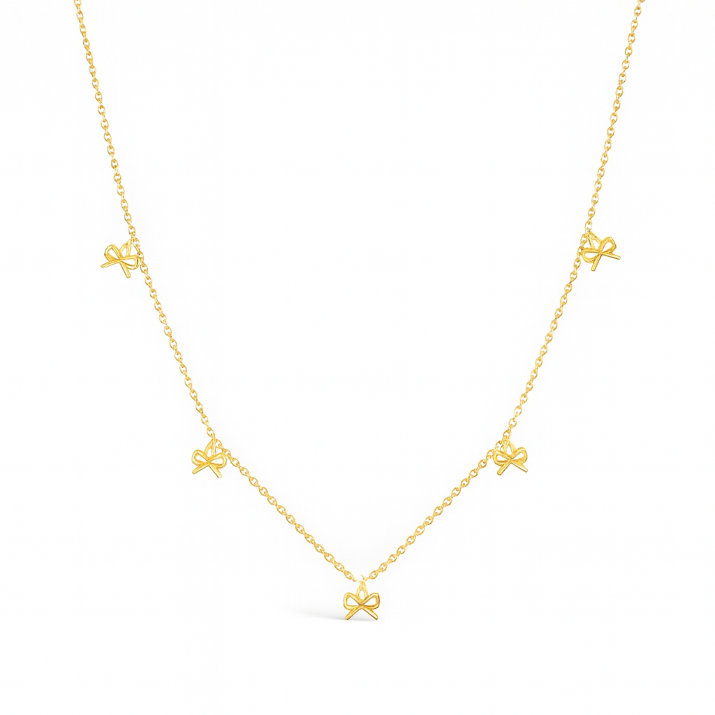 Collier Choker Nœud Papillon Acier Inoxydable à Maillons Fins - Bijou Mon Amour