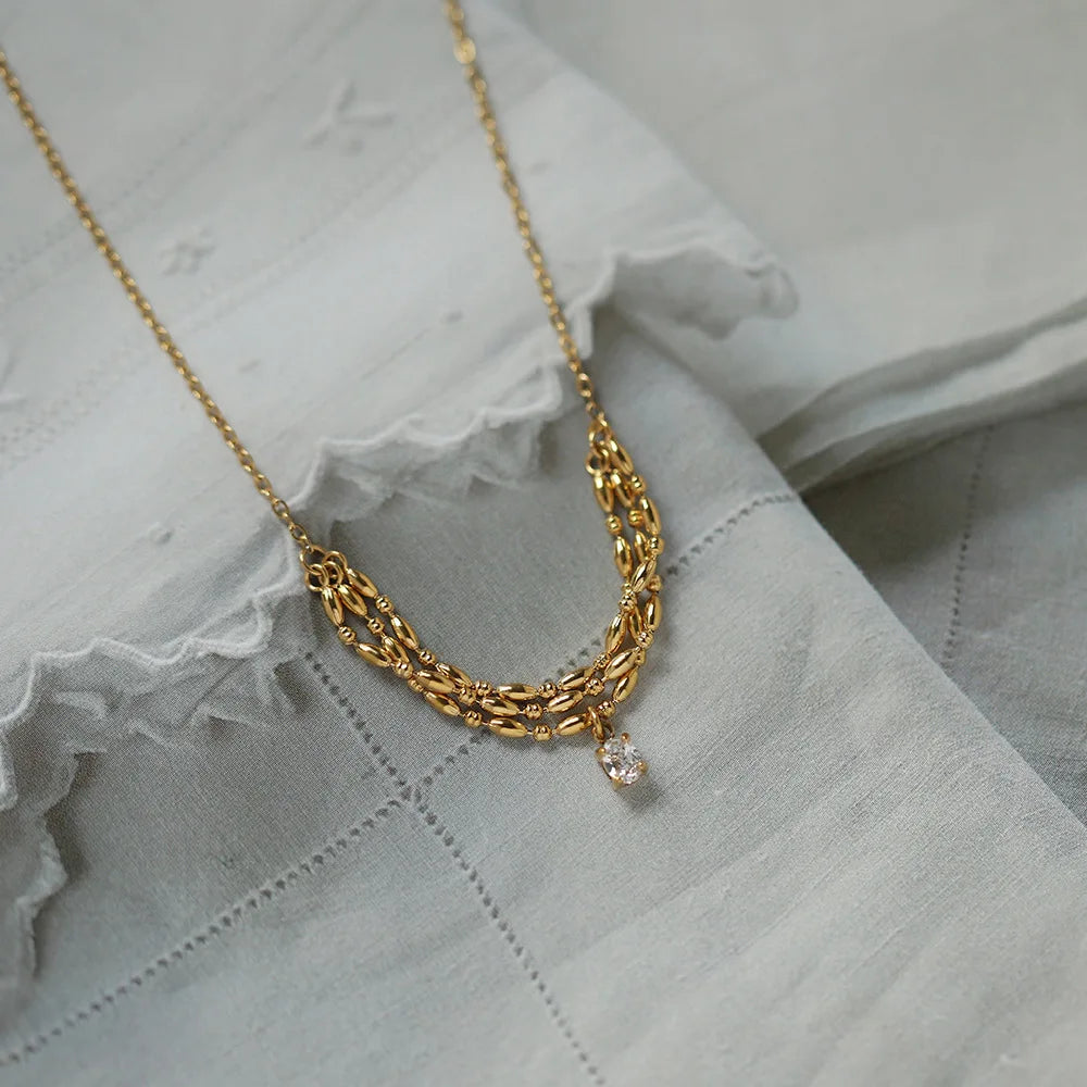 Collier en Acier Inoxydable 316L Plaqué Or 18 carats - Bijou Mon Amour