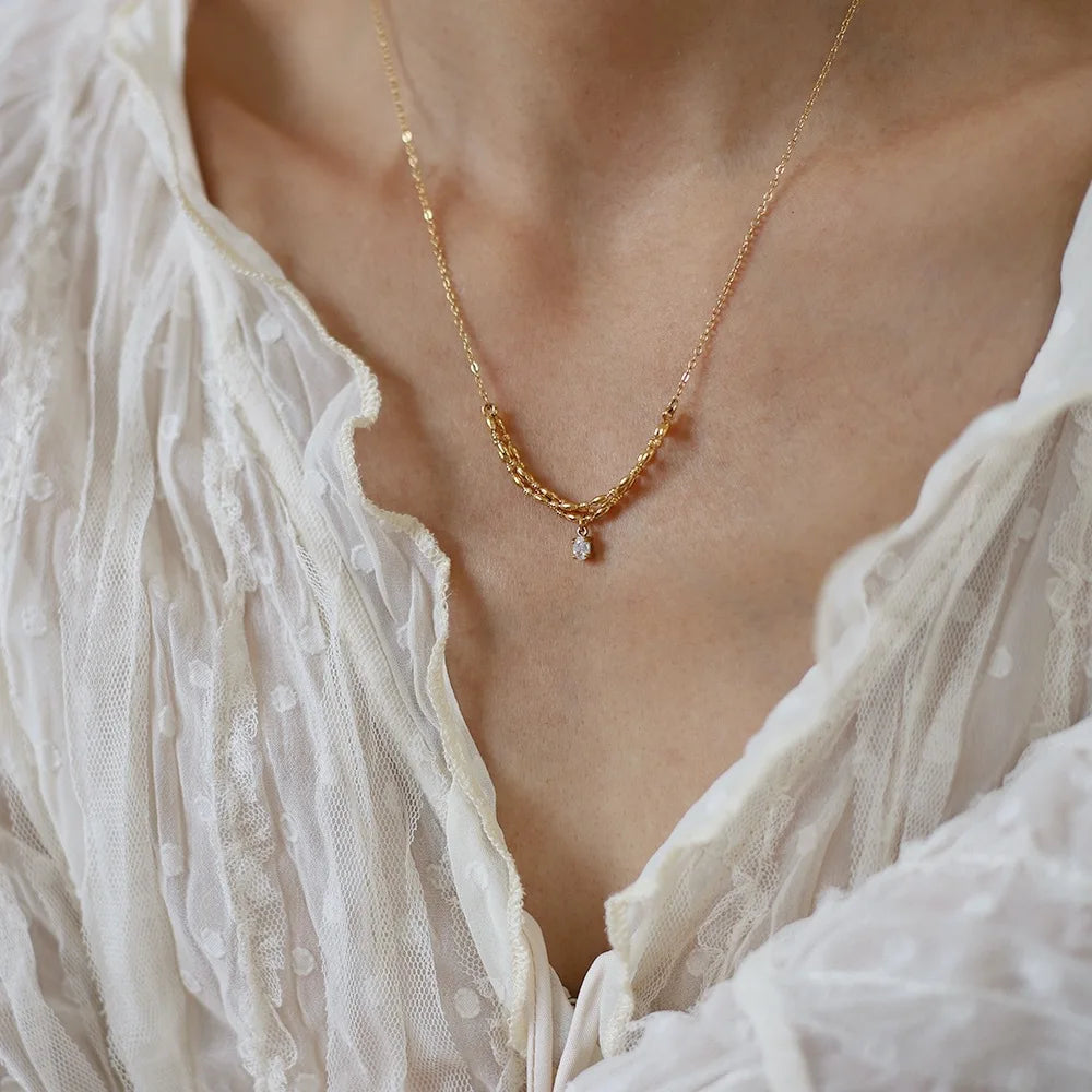 Collier en Acier Inoxydable 316L Plaqué Or 18 carats - Bijou Mon Amour