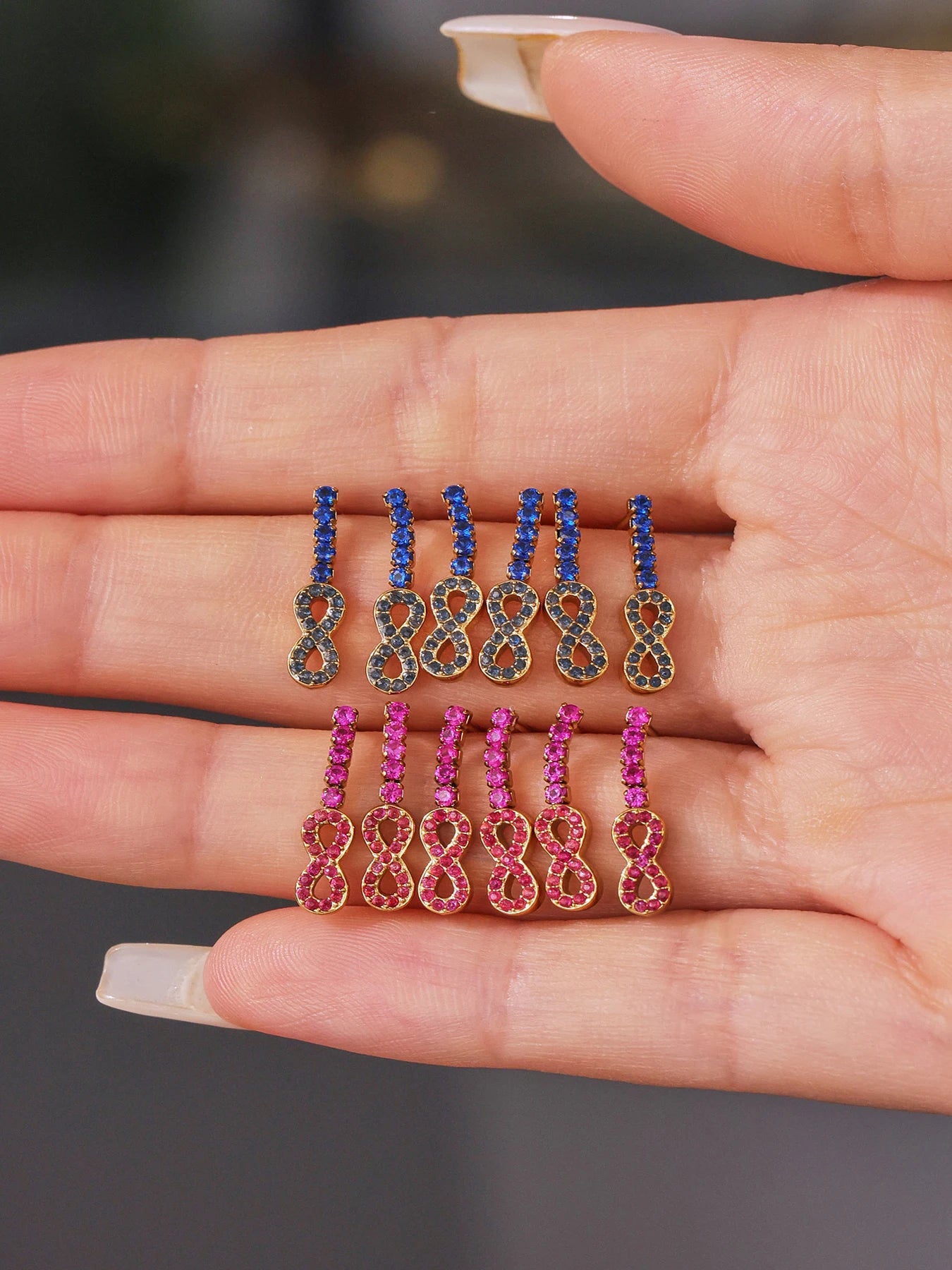 Set infini en acier inoxydable plaqué or PVD avec Zirconium Colorés – Collier, Bracelet & Boucles d’Oreilles - Bijou Mon Amour