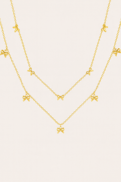 Collier Choker Nœud Papillon Acier Inoxydable à Maillons Fins - Bijou Mon Amour