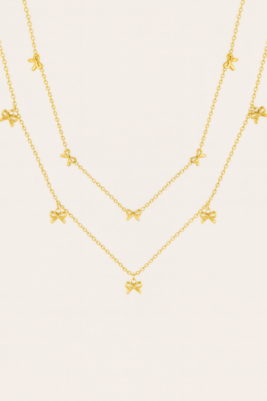 Collier Choker Nœud Papillon Acier Inoxydable à Maillons Fins - Bijou Mon Amour