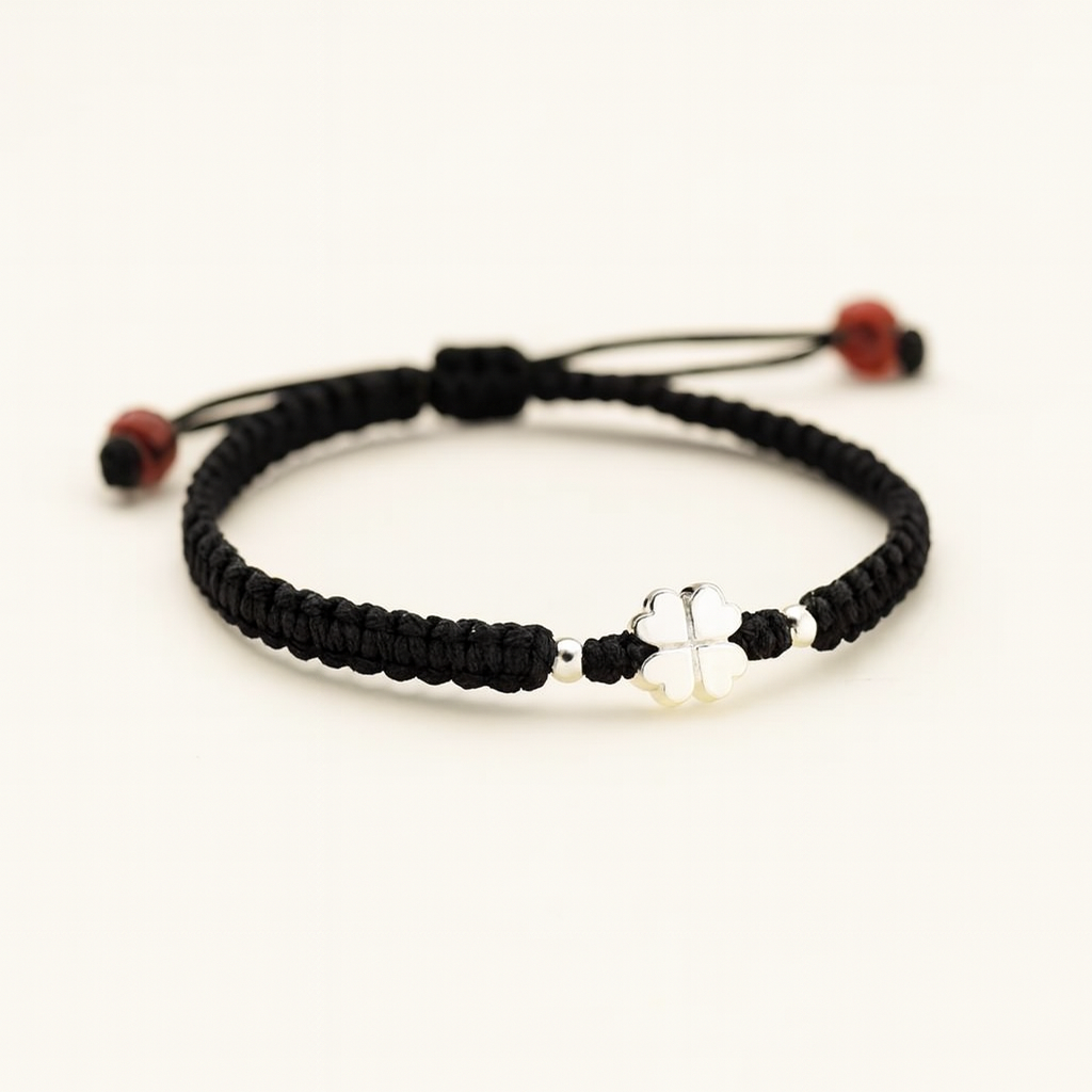 Porte-Bonheur - Bracelet Tressé Trèfle à 4 Feuilles - Bijou Mon Amour