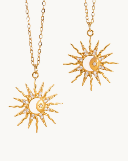 Collier en acier inoxydable serti de zirconium Soleil Fleuri – L’éclat de l'optimisme - Bijou Mon Amour