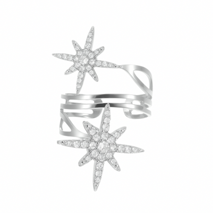 Bague Étoile pour Femme – Acier Inoxydable Plaqué Or & Zircon Blanc - Bijou Mon Amour