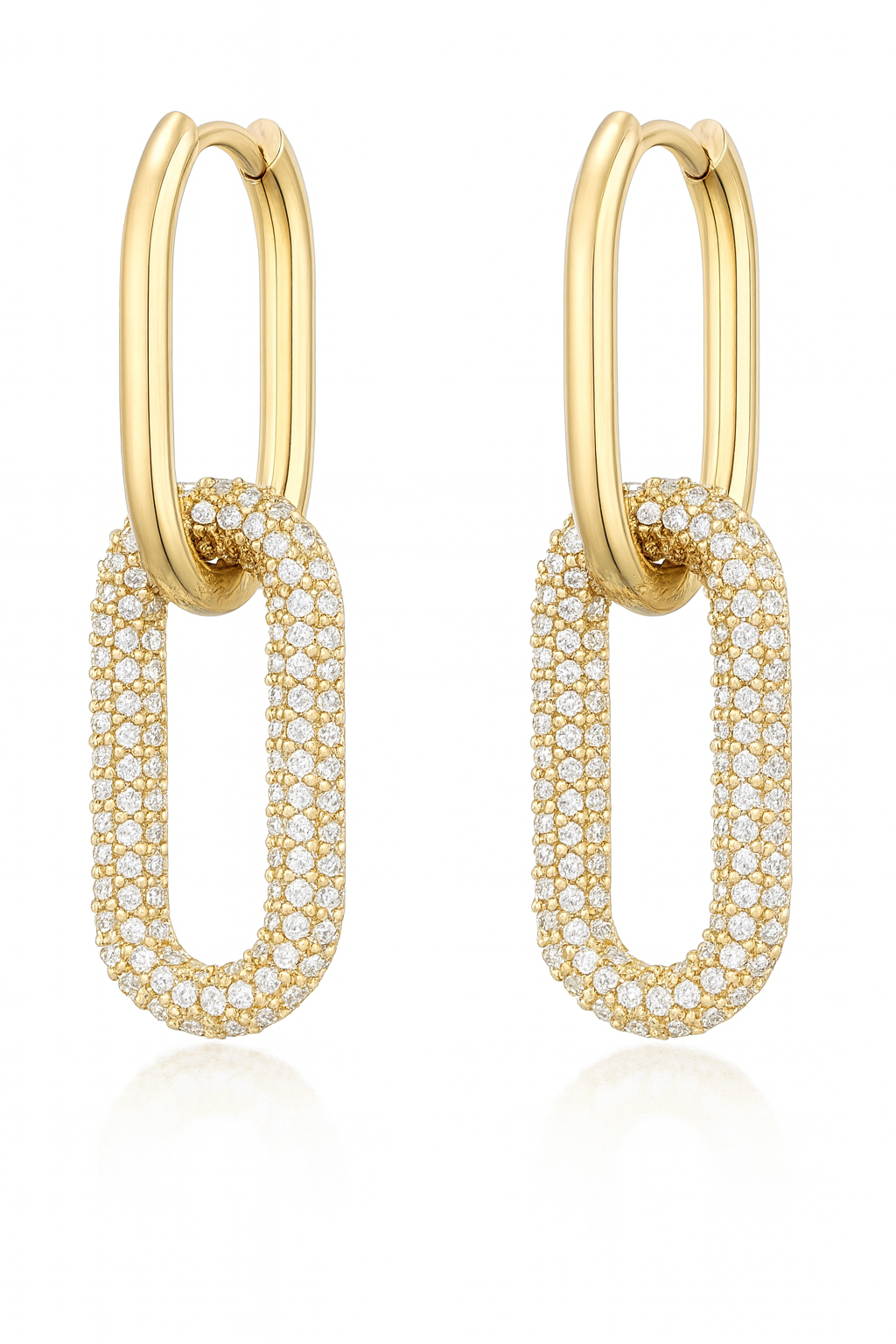 Boucle d'oreilles en acier inoxydable et zirconium blanc Éclat Confiance - Bijou Mon Amour