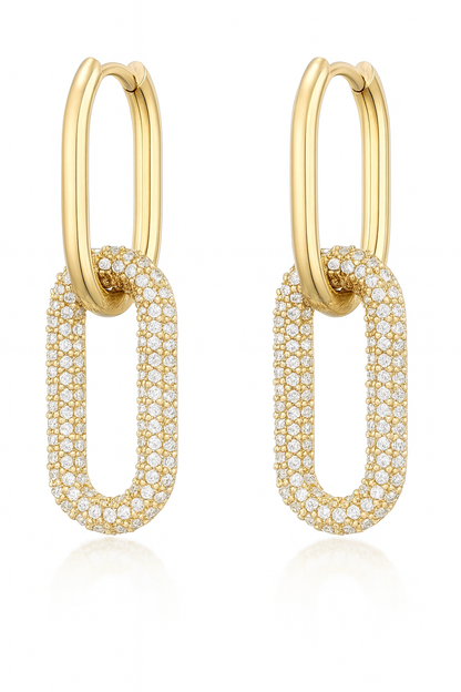 Boucle d'oreilles en acier inoxydable et zirconium blanc Éclat Confiance - Bijou Mon Amour