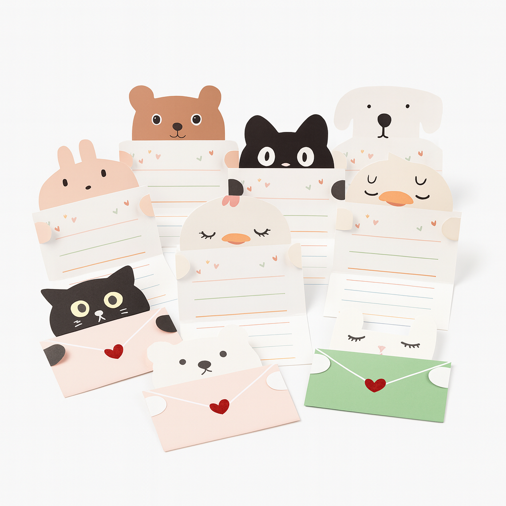 Cartes Secrètes Émotions Exprime-toi! – Lot de 9 Cartes Animaux + Enveloppes (aléatoires) - Bijou Mon Amour