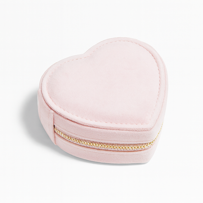 Boîte à Bijoux en Velours premium – Forme Cœur avec Fermeture Zippée - Bijou Mon Amour