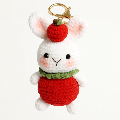 Porte-clés en Crochet Fait Main réassurance & repère- Famille lapin - Bijou Mon Amour