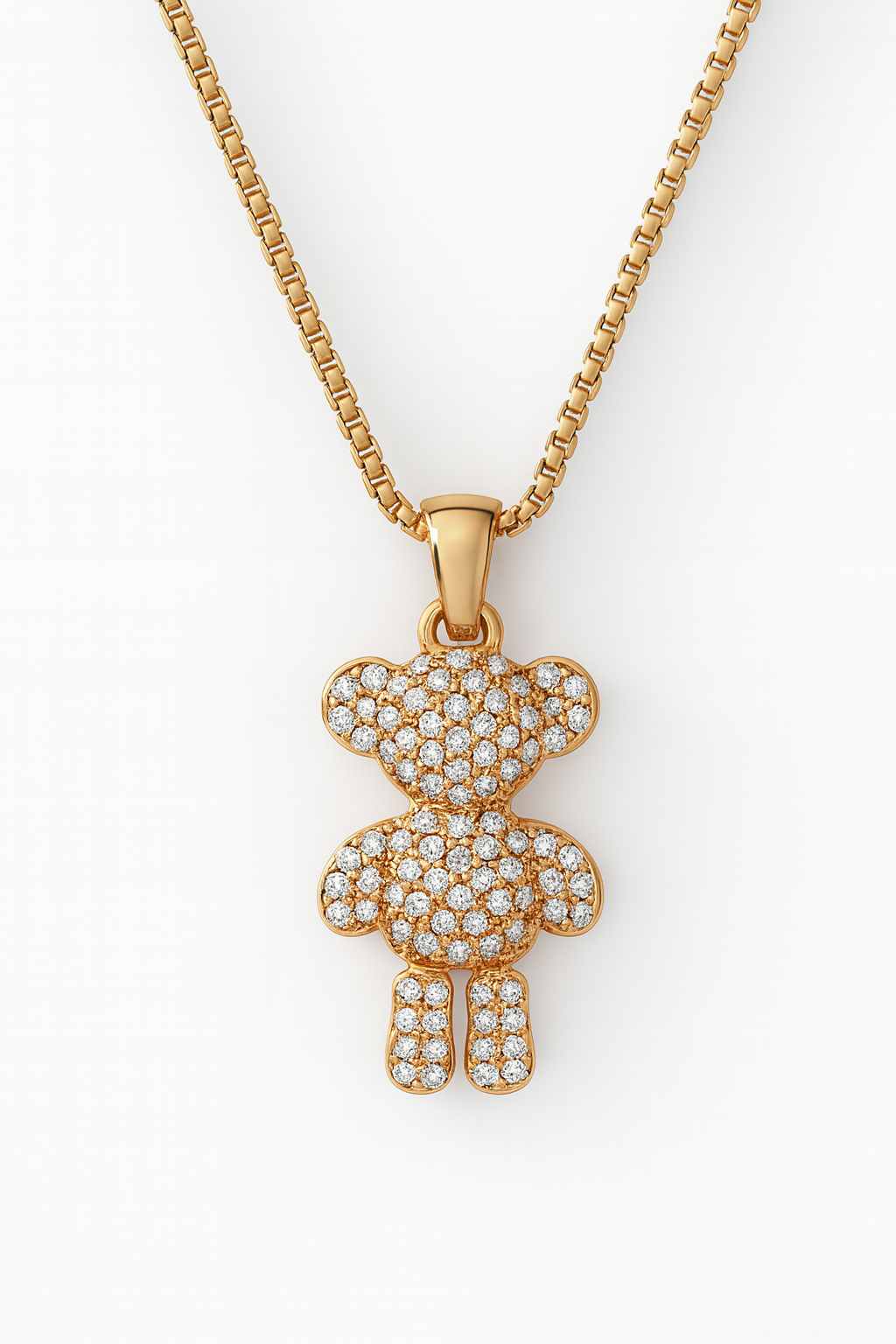 Collier Ourson Étincelant en Acier Inoxydable et zirconium scintillant - Bijou Mon Amour