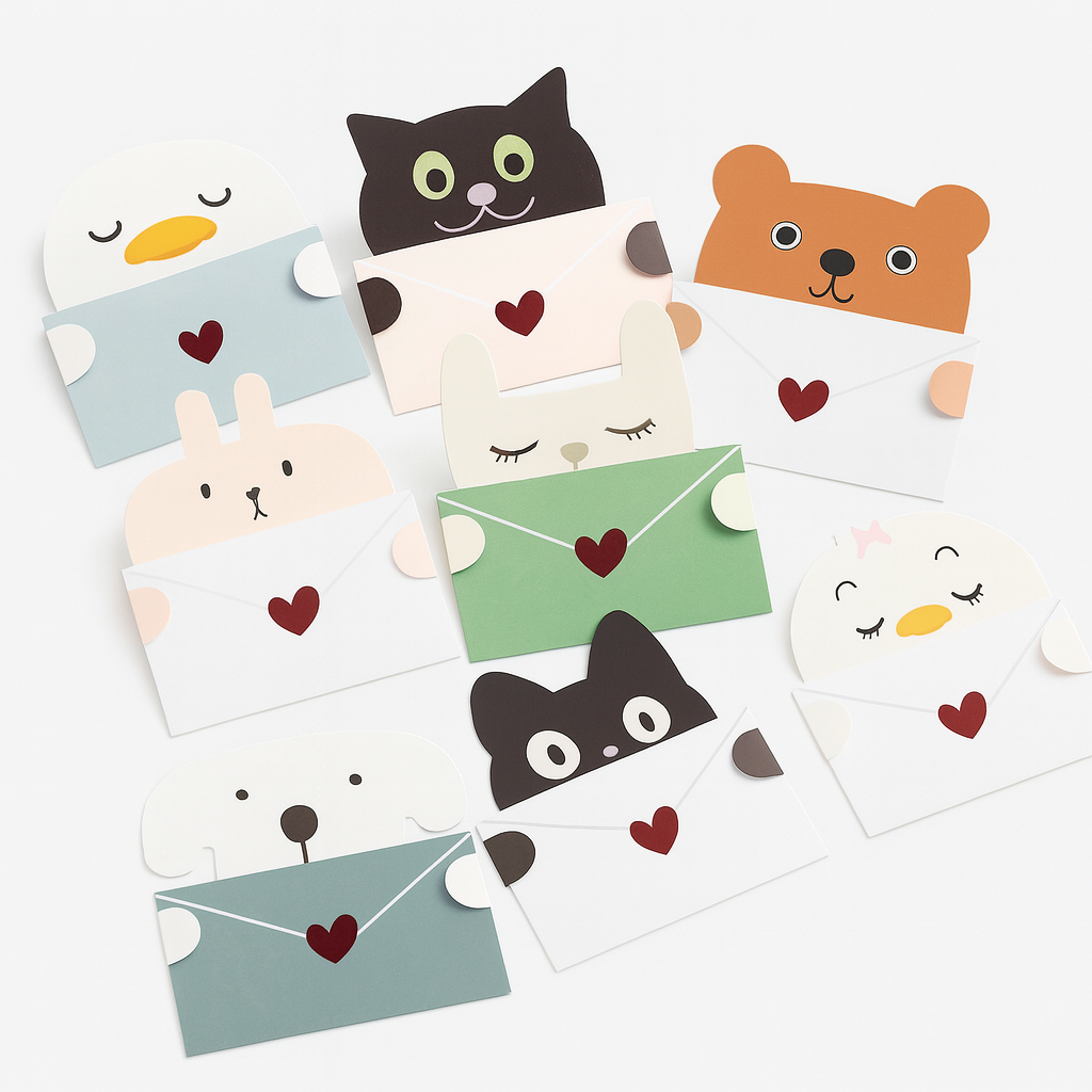 Cartes Secrètes Émotions Exprime-toi! – Lot de 9 Cartes Animaux + Enveloppes (aléatoires) - Bijou Mon Amour