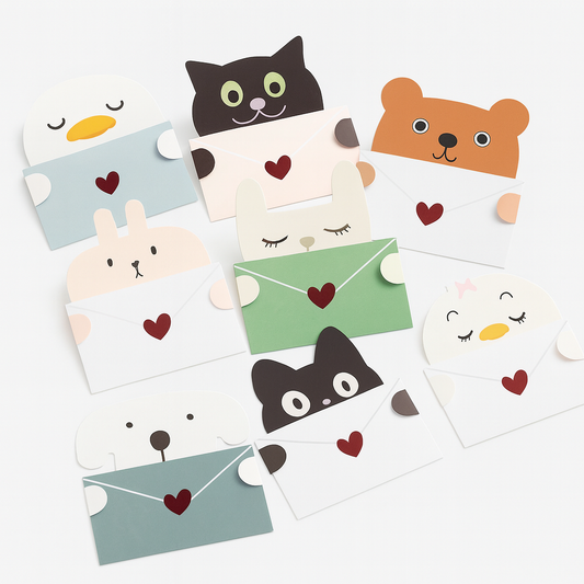 Cartes Secrètes Émotions Exprime-toi! – Lot de 9 Cartes Animaux + Enveloppes (aléatoires) - Bijou Mon Amour