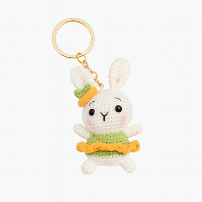 Porte-clés en Crochet Fait Main réassurance & repère- Famille lapin - Bijou Mon Amour