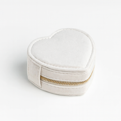 Boîte à Bijoux en Velours premium – Forme Cœur avec Fermeture Zippée - Bijou Mon Amour