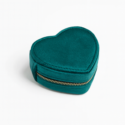Boîte à Bijoux en Velours premium – Forme Cœur avec Fermeture Zippée - Bijou Mon Amour