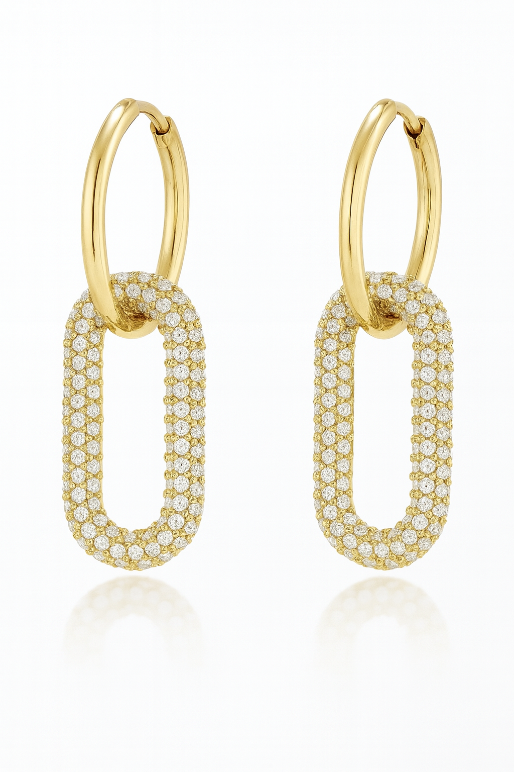 Boucle d'oreilles en acier inoxydable et zirconium blanc Éclat Confiance - Bijou Mon Amour