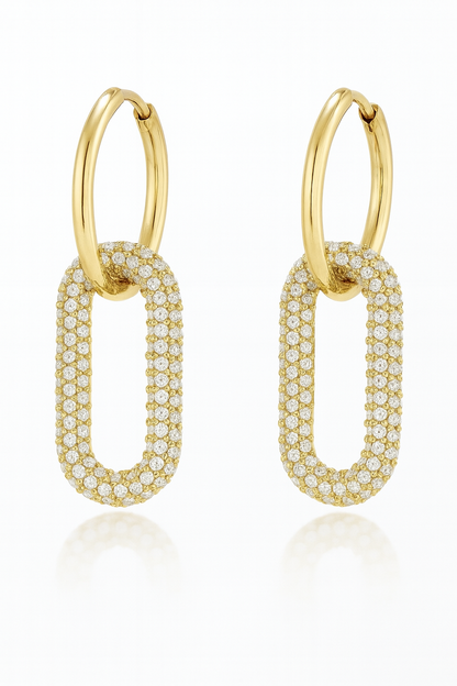 Boucle d'oreilles en acier inoxydable et zirconium blanc Éclat Confiance - Bijou Mon Amour