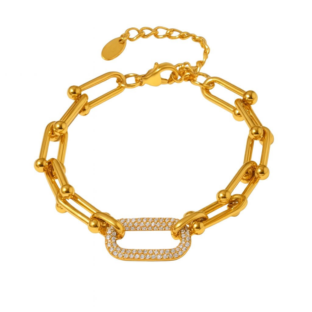 Bracelet acier inoxydable et ziconium Lumineuse en confiance - Bijou Mon Amour