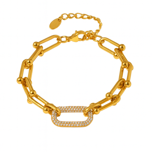 Bracelet acier inoxydable et ziconium Lumineuse en confiance - Bijou Mon Amour