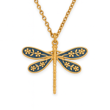 Collier libellule Coloré en Acier Inoxydable & Émail - Bijou Mon Amour