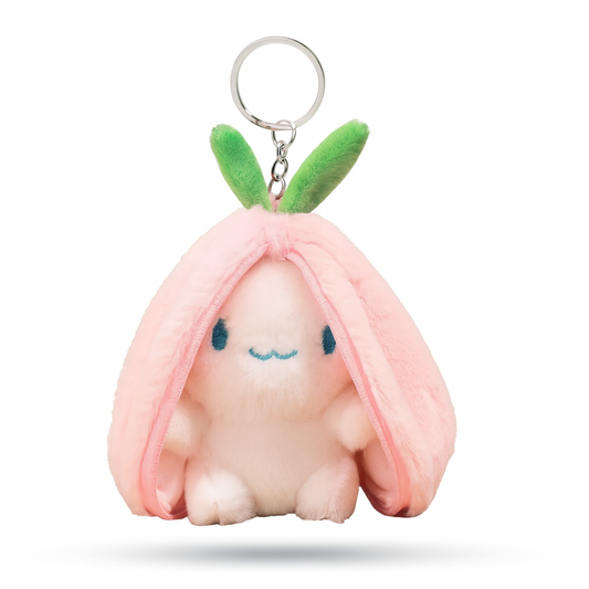 Peluche Lapin Transformable Fraise / Carotte /Raisin– Douce, Kawaii & Multifonction - Bijou Mon Amour