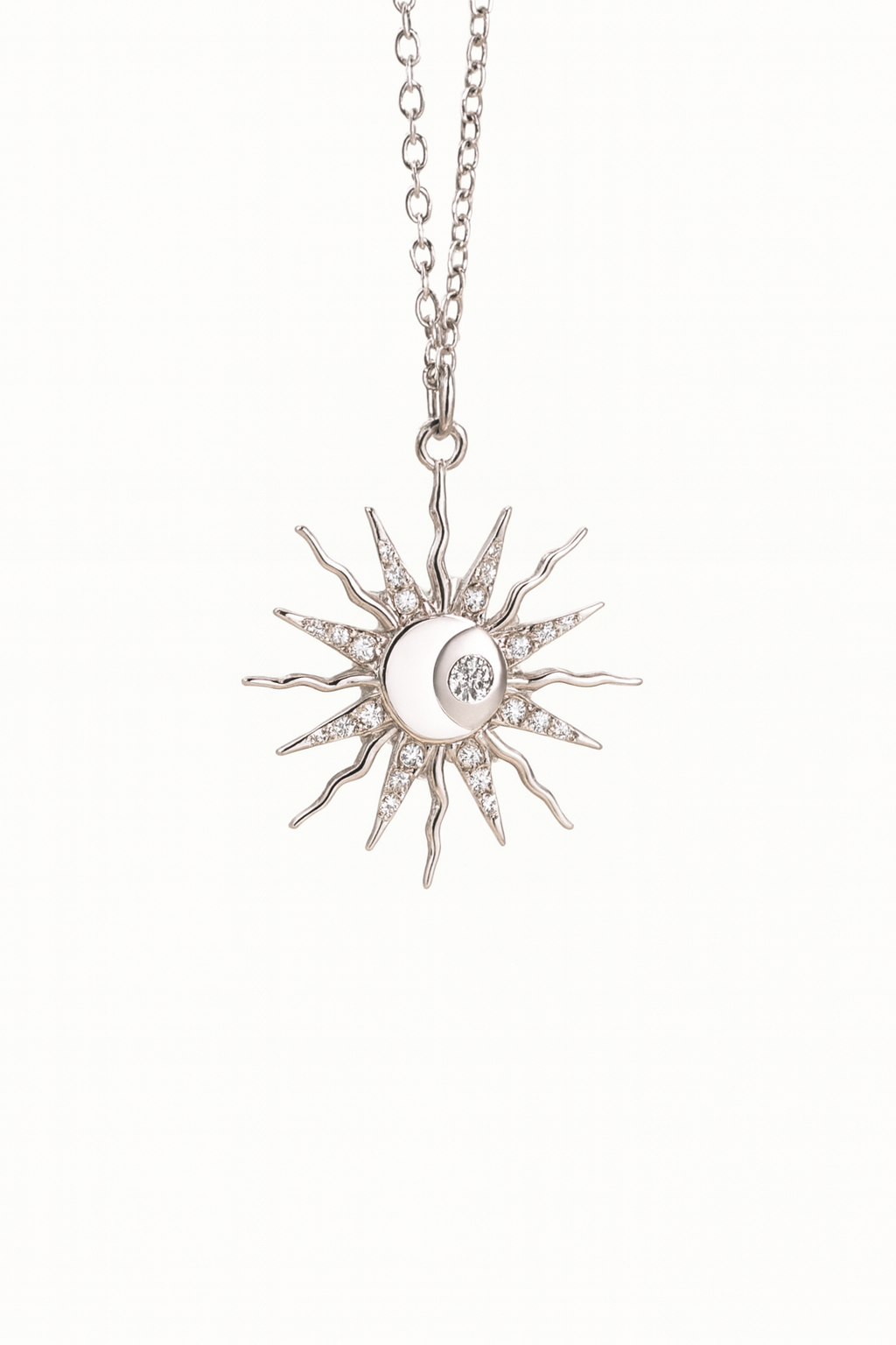 Collier en acier inoxydable serti de zirconium Soleil Fleuri – L’éclat de l'optimisme - Bijou Mon Amour