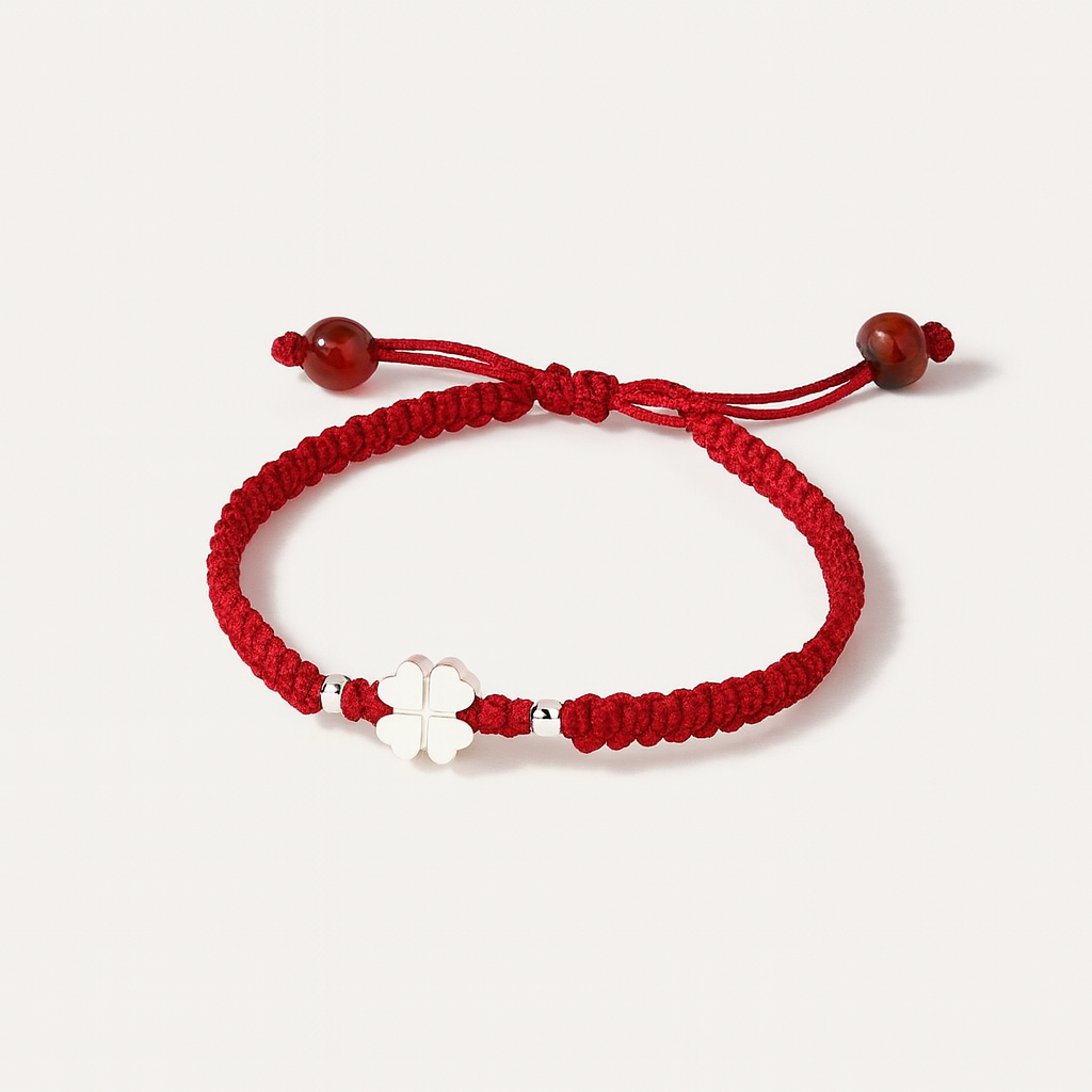 Porte-Bonheur - Bracelet Tressé Trèfle à 4 Feuilles - Bijou Mon Amour