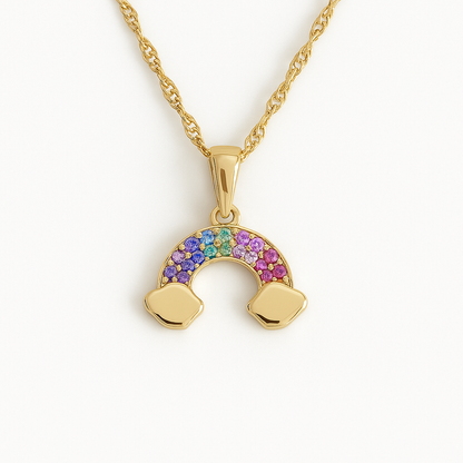 Collier Arc-en-Ciel en Or 375/1000 Symbole d’Espoir et de Joie - Bijou Mon Amour
