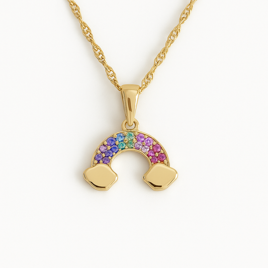 Collier Arc-en-Ciel en Or 375/1000 Symbole d’Espoir et de Joie - Bijou Mon Amour
