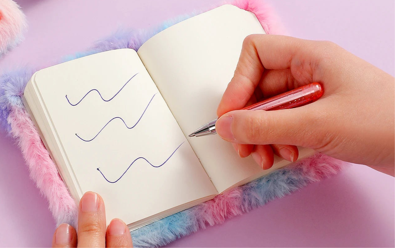 Set Mini Journal Carnet Kawaii en Peluche + Stylo - Bijou Mon Amour