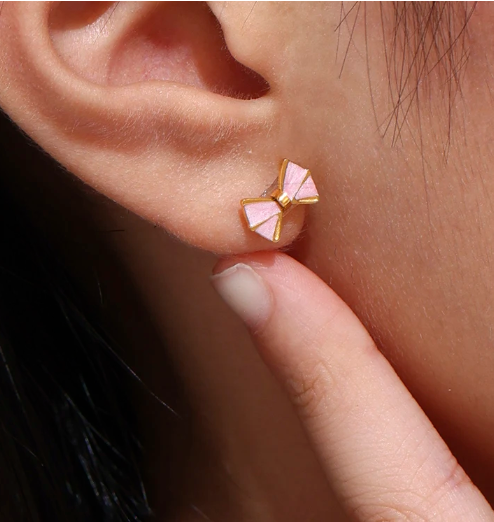 Parure en acier inoxydable Nœud Rose Enchanté - Bijou Mon Amour