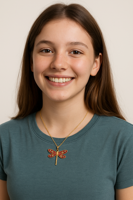 Collier libellule Coloré en Acier Inoxydable & Émail - Bijou Mon Amour