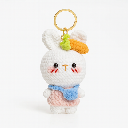 Porte-clés en Crochet Fait Main réassurance & repère- Famille lapin - Bijou Mon Amour