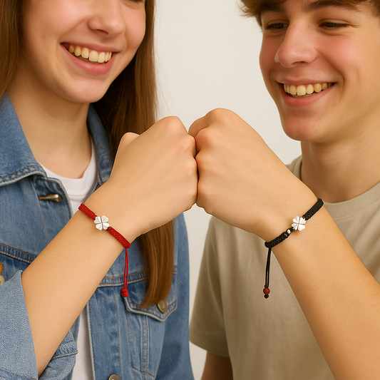 Porte-Bonheur - Bracelet Tressé Trèfle à 4 Feuilles - Bijou Mon Amour