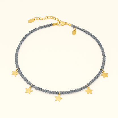 Collier Choker Étoile Cristal et Acier Inoxydable - Bijou Mon Amour