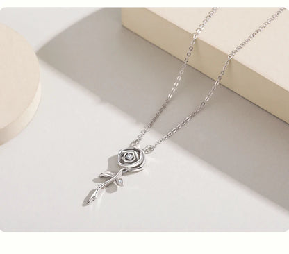 Collier Rose en Argent Sterling 925 & Zirconium - Bijou Mon Amour