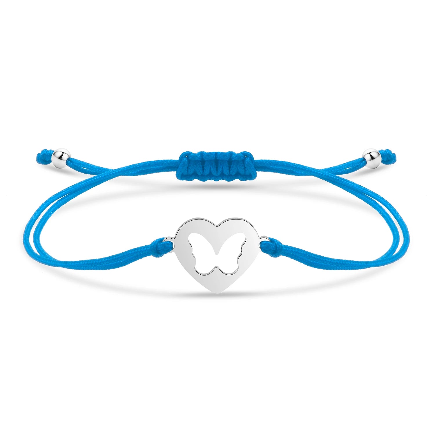 Bracelet papillon câlin en acier inoxydable et cordon ajustable en coton doux - Bijou Mon Amour