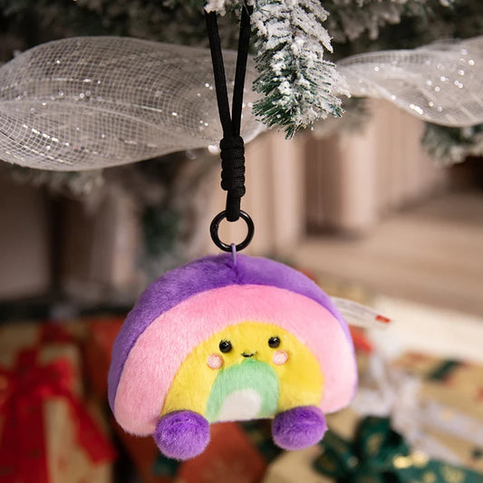 Mini Peluche porte-clés Kawaii – Arc-en-Ciel joyeux - Bijou Mon Amour