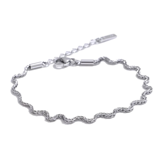 Bracelet Chaîne Ondulée acier inoxydable Plaqué Or PVD - Bijou Mon Amour