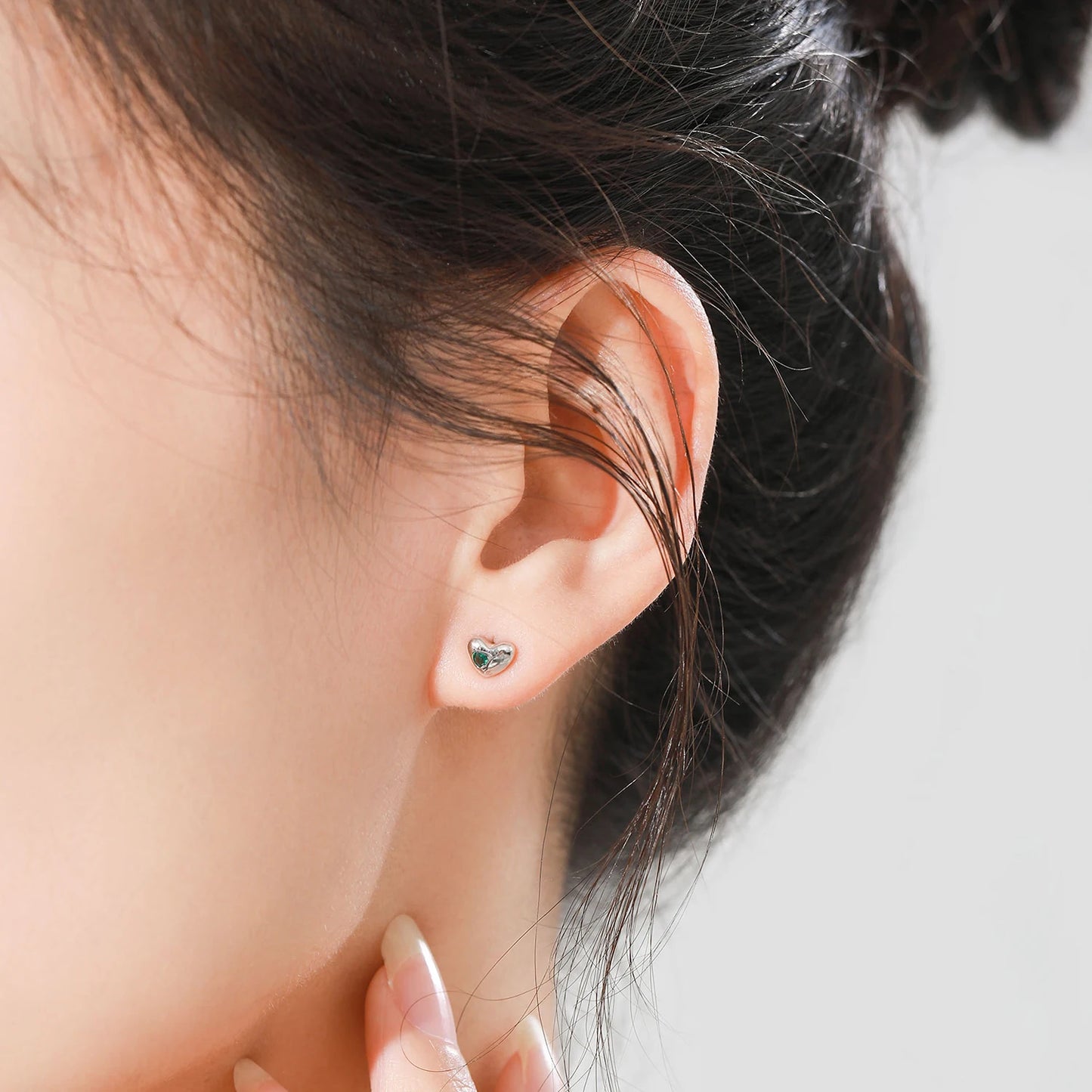 Boucles d’Oreilles en Argent Sterling 925 & Zirconium Petit coeur espoir - Bijou Mon Amour