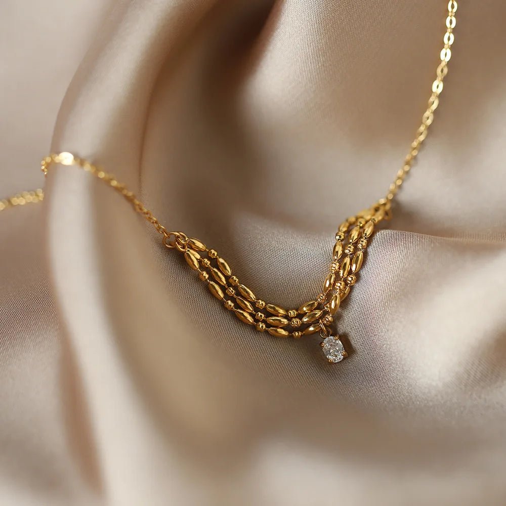 Collier en Acier Inoxydable 316L Plaqué Or 18 carats - Bijou Mon Amour