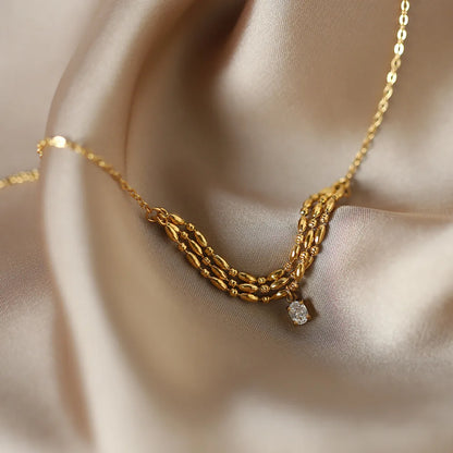 Collier en Acier Inoxydable 316L Plaqué Or 18 carats - Bijou Mon Amour