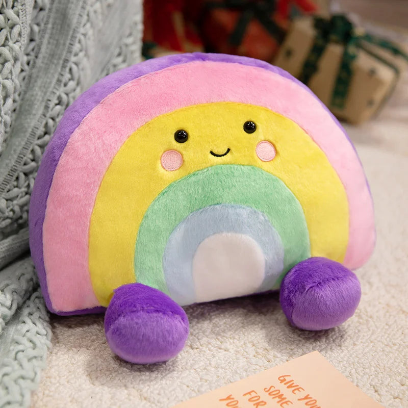 Mini Peluche porte-clés Kawaii – Arc-en-Ciel joyeux - Bijou Mon Amour